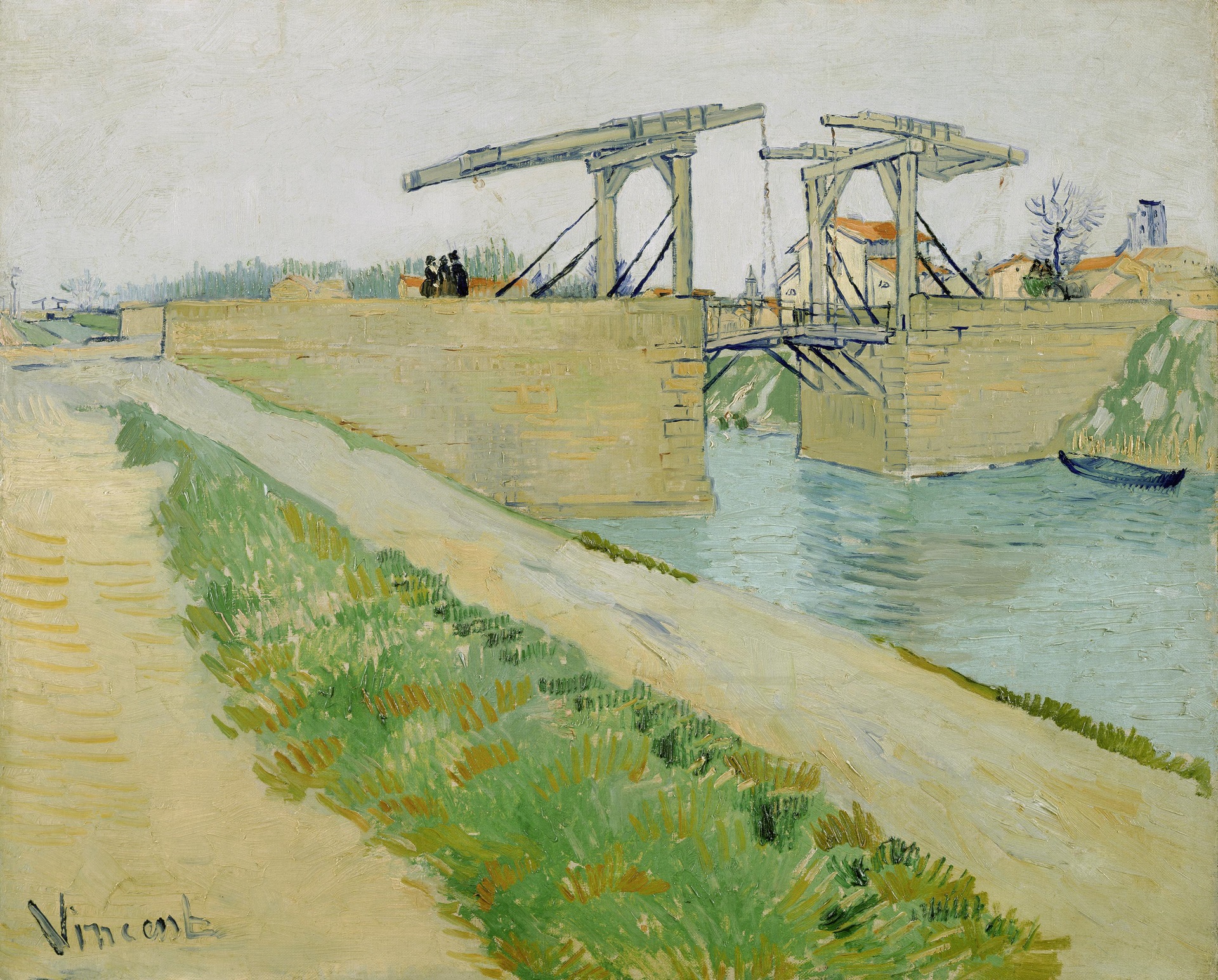 The Langlois Bridge at Arles with Road Alongside the Canal 1888